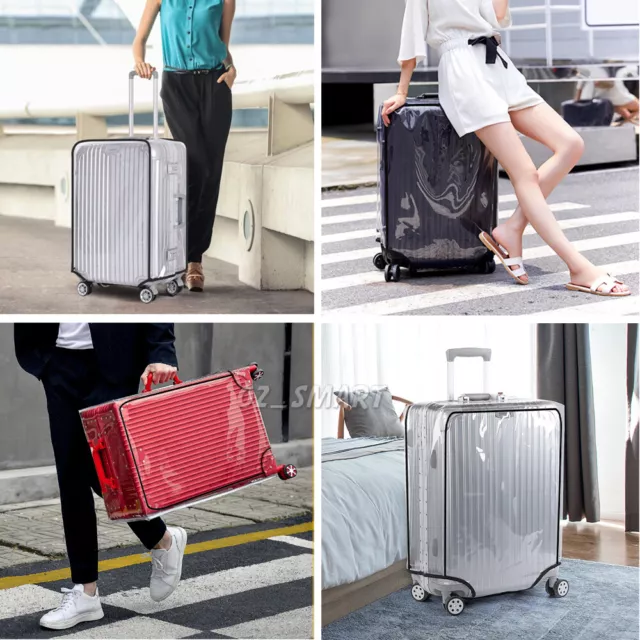 Transparent Waterproof PVC Travel Luggage Protector Suitcase Cover 24"-30" AU 3