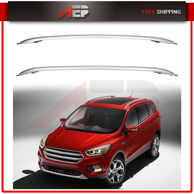 AUT Roof Side Rails For 2013-2016 Ford Escape (Kuga) - Polished Aluminum, Silver, 75kg Capacity