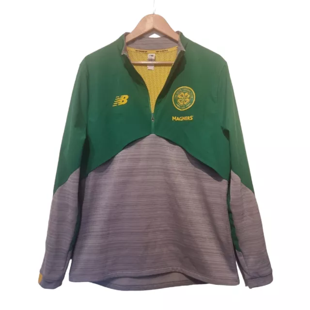 Magneras New Balance Celtic FC con cremallera superior velocidad vectorial para hombre talla grande