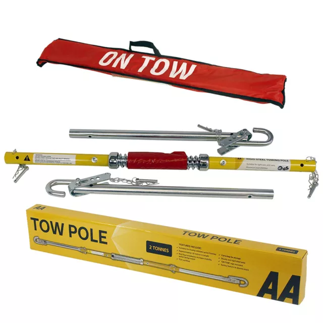 AA  2 Tonne Ton Recovery Tow Bar Towing Pole Spring Damper Car Van storage bag