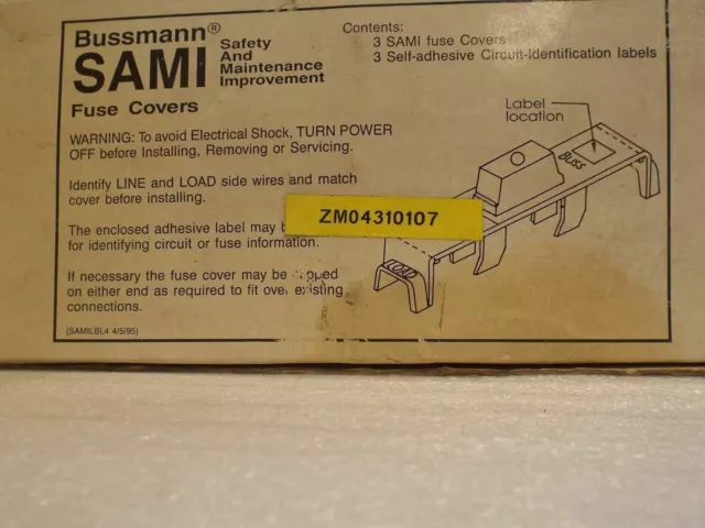 SAMI-81 COOPER Bussmann FUSE COVER 100AMP 600V SIZE 10.38X1.5X2.33 INCH 3