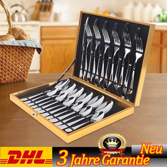 Set posate 24 pezzi posate posate posate da tavola cucchiaio set posate acciaio inox posate da pranzo