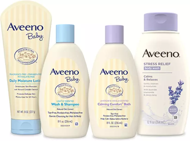 Aveeno Baby Mommy & Me Daily Bathtime Gift Set including Baby Wash, 4 items