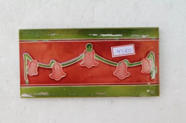 Old Circa 1930 Vintage Artdeco Ceramic Tile Border Made In Japan NH4380 8