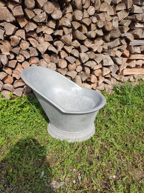 SCHÖNE ZINK Sitzbadewannne gute alte Blechwanne Teich Kräuter Deko