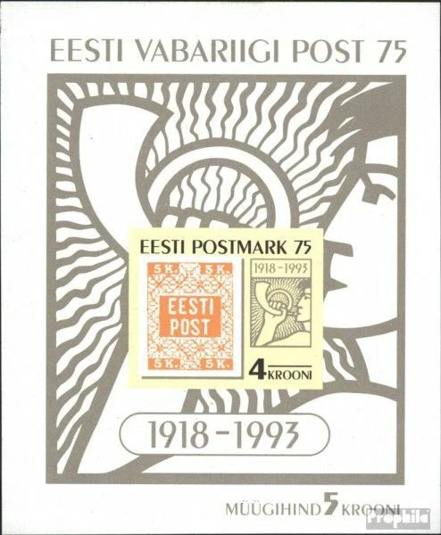 Estland Block5 (kompl.Ausg.) postfrisch 1993 Briefmarken
