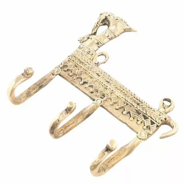 Entry Key Holder Golden Antique Coat Rack Brass Wall Hooks Dhokra Camel Hat Rack