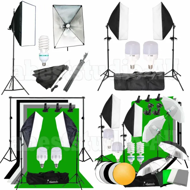 Photography Studio Lighting Backdrops Softbox Continuous Lighting Stand Kit