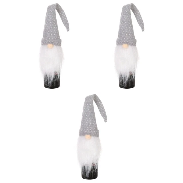 3x Bolsa de Botella de Vino de Navidad Botella de Vino Santa Sombrero Divertidas Cubiertas de Botella de Vino