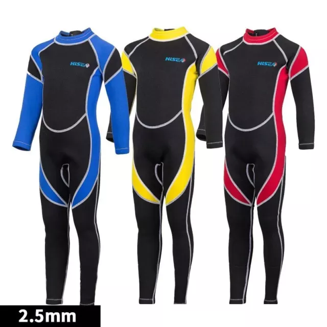 New One Piece Kids Boys Girls Long Sleeve Wetsuit Diving Surf Swimwear UPF 50+