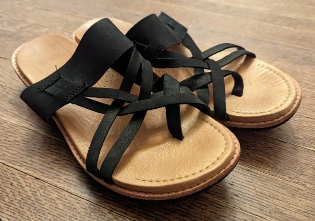 Teva Encanta Slides Sandals Women's Size 6 Womens Black Leather Slip Ons