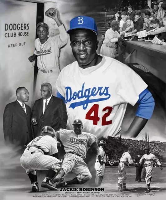 Jackie Robinson Art Print Poster Baseball Portrait Art Canvas Bedroom Wall Decor