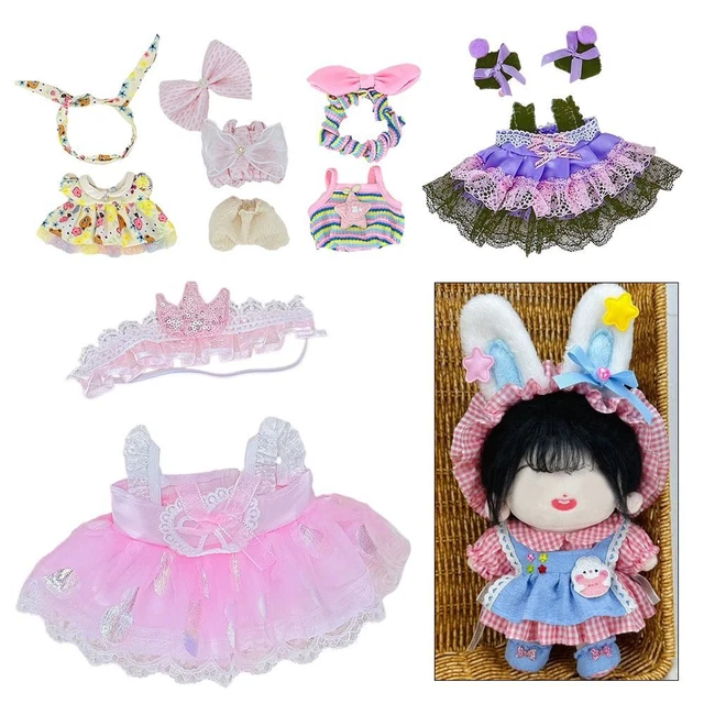 Replaceable Doll Clothes DIY Doll Outfit Cartoon Mini Skirt  Cotton Doll