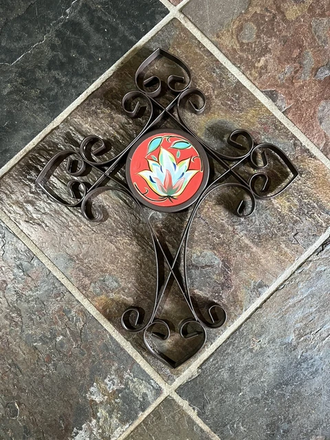 Southern Living at Home-Metal Cross-Wall Decor-14”-Rustic