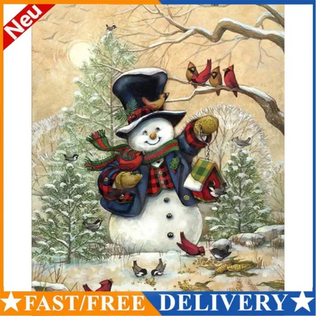 Dipinto a olio pupazzo di neve di Natale con numeri fai da te dipinto a mano acrilico decorazione