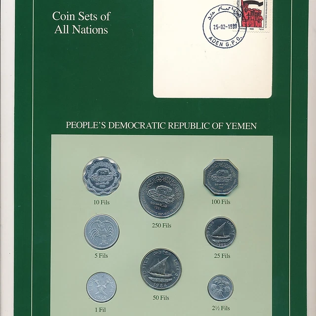 Coin Sets Of All Nations ~ Yemen ~ Proof Coins ~ W/ Card ~ Ships Free!