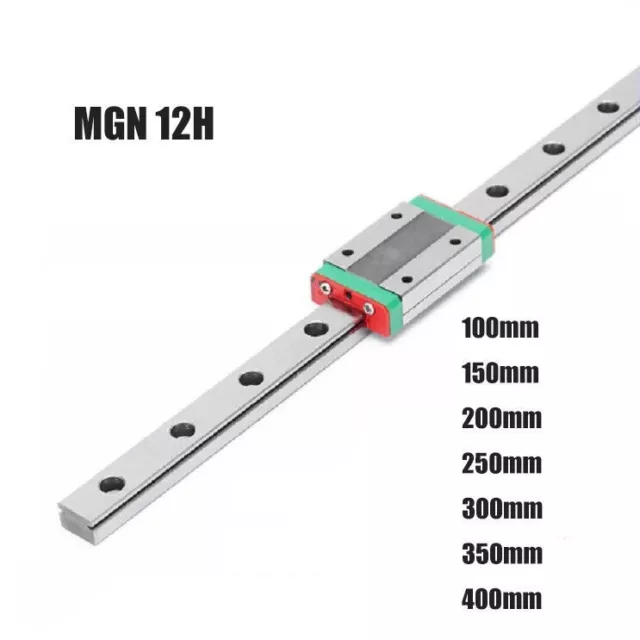 For 3D Printer Linear Guide MGN12H Block 12mm Miniature Rail Sliding 100mm-400mm