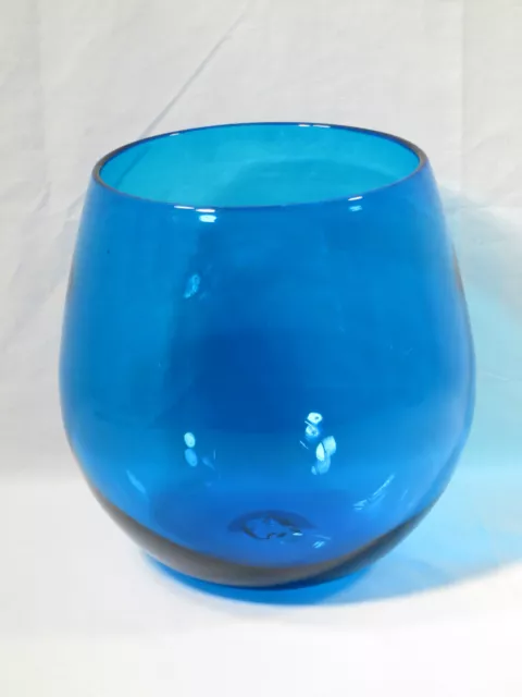 Grand bol à fruits moderne des années 1960 MCM superbe bol à fruits en verre bleu aquatique 3