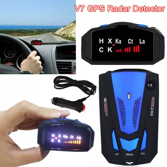 360° Car Speed V7 GPS Radar Detector Camera Warning Speedometer Voice Alert