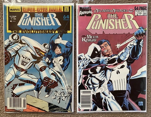 The Punisher Annual #1 and #2 - Marvel Comics, 1988-89 - VF - Combined Shipping