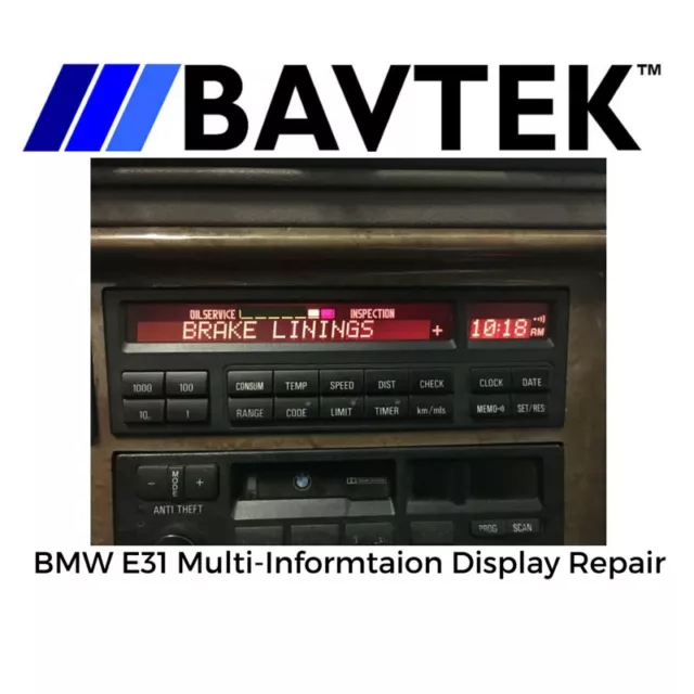 BMW E31 MULTI INFORMATION DISPLAY MID OBC 840ci 850csi - PIXEL REPAIR SERVICE 3