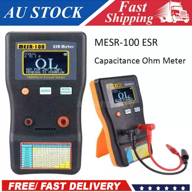 MESR-100 ESR Capacitance Ohm Meter Internal Resistance Capacitor Circuit Tester