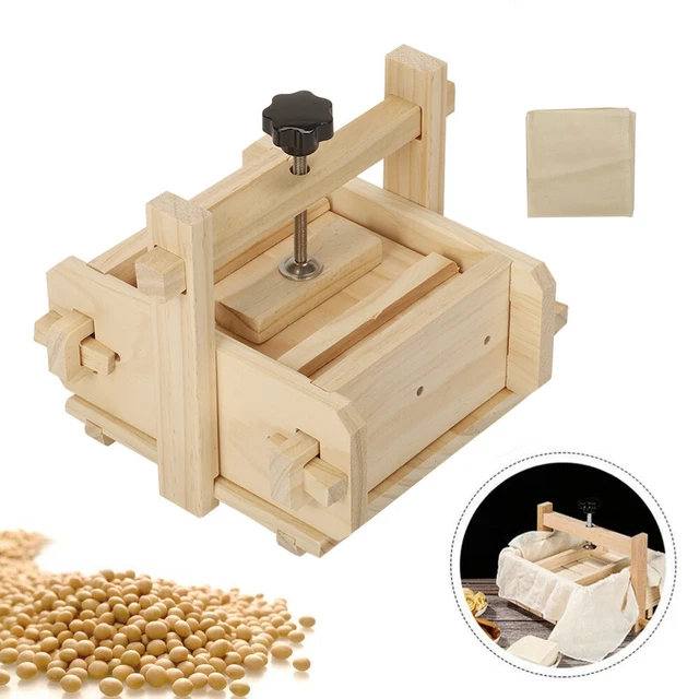 WOODEN MANUAL TOFU Maker Cheese Press Mold Kit Kitchen DIY Homemade