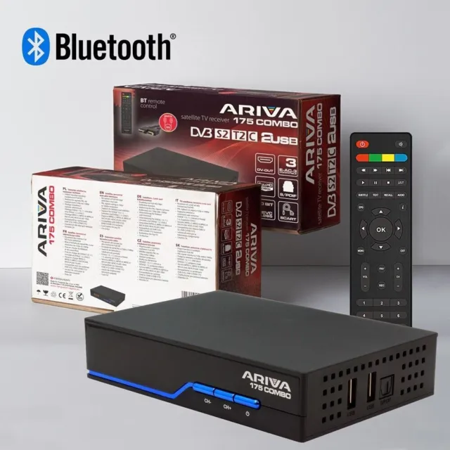 ARIVA 175 Combo-TV-Receiver – CAM-CA TNK Full HD, DVB-T2/C + DVB-S2, H.265...