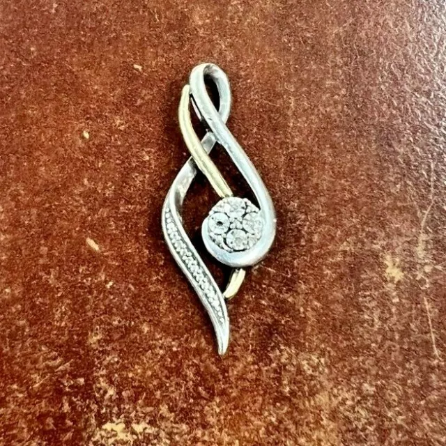 Judith Jack Sterling Silver / 10K YG Infinity Pendant with Diamonds [101GCW]