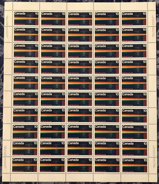 pk83890:Stamps-Canada #612 RCMP Centenary Spectograph 50x10 cent Plate Sheet-MNH