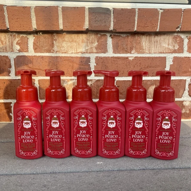 6 NUEVO Bath & Body Works Invierno Caramelo Manzana Espuma Jabón de Mano 8,75 fl oz/botella