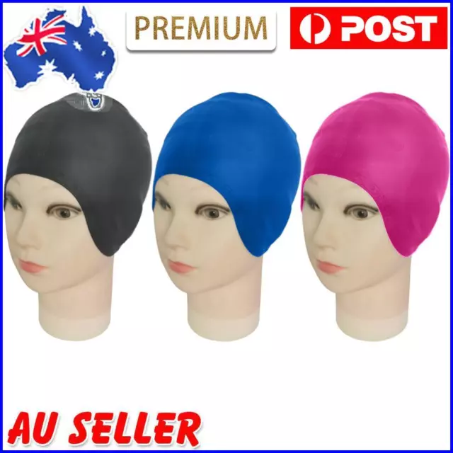 Silicone Swimming Cap Men Women Adults Waterproof Ear Protection Swim Pool Hat