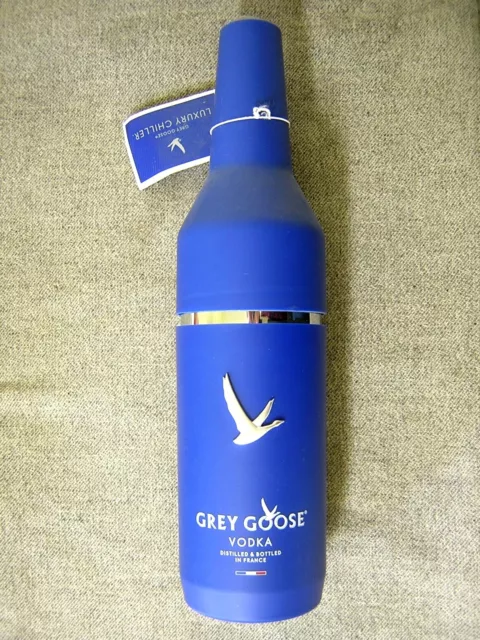 New 2015 Grey Goose Vodka Blue Bottle Cover Holder Chiller France Ltd Ed 750ml