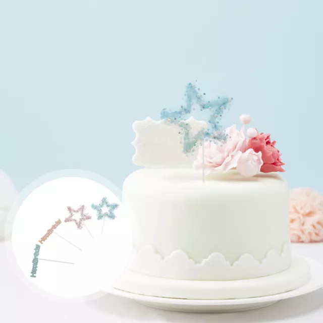 Remaches de cupcake de perlas estrellas de cumpleaños para fiesta infantil