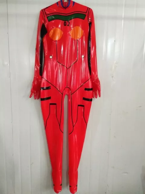 Latex Rubber Catsuit Rot Cosplay Gummi Bodysuit Sexy Tight Cool Ganzanzug S-XXL