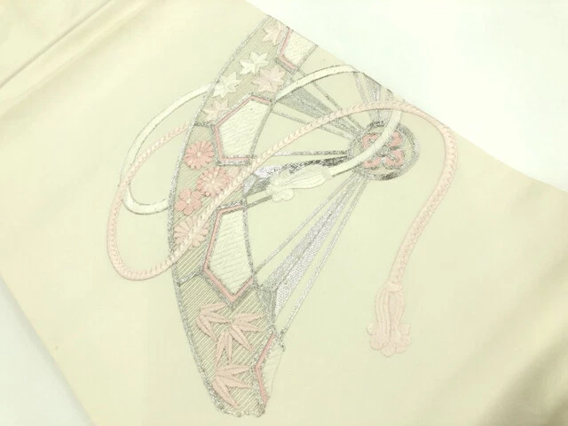 6263633: Japanese Kimono / Vintage Nagoya Obi / Embroidery / Bamboo Grass &