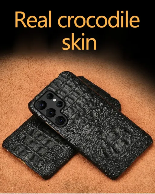 Genuine Crocodile Leather Case for Samsung Galaxy S23 Ultra S22 Alligator Cover
