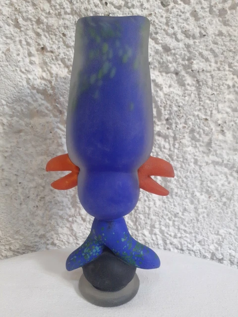 Vase soliflore pâte verre Vintage Années 80 italie Milano Sottsass Navaro murano
