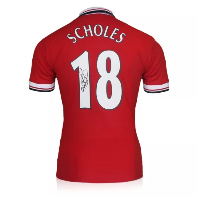 Paul Scholes Signed Manchester United 1999 League Football Shirt