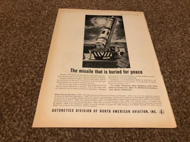 Framed Advert 11X8 Autonetics Division Of North American Aviation Inc - Missile