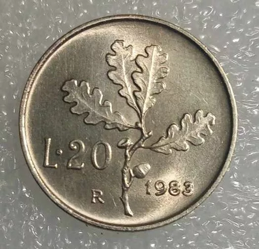 Moneta 20 Lire Ramo Di Quercia 1983 Rara