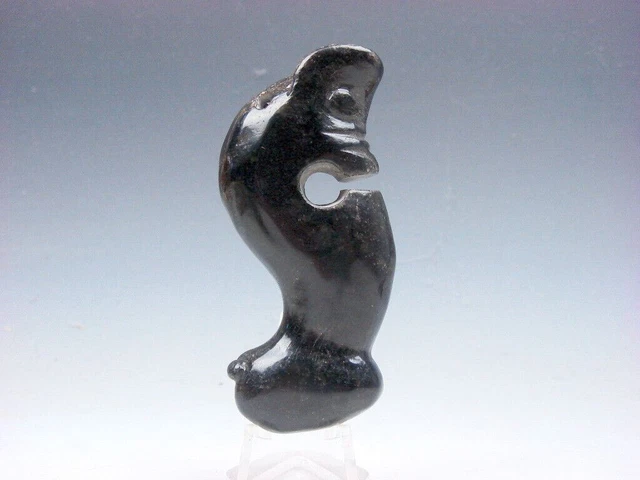 Old Nephrite Jade Stone Carved HongShan Culture Curly Piggy Dragon #07192209