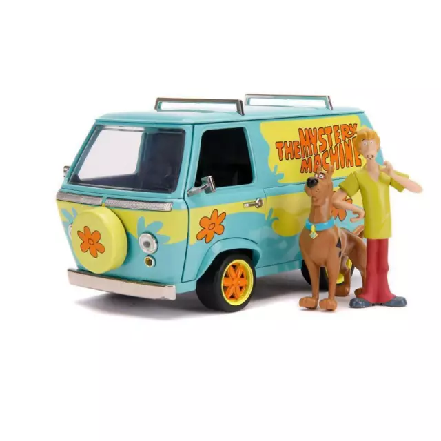 Scooby Doo Machine Mystère Moulée Sous Pression Van 1/24 Avec Figurines