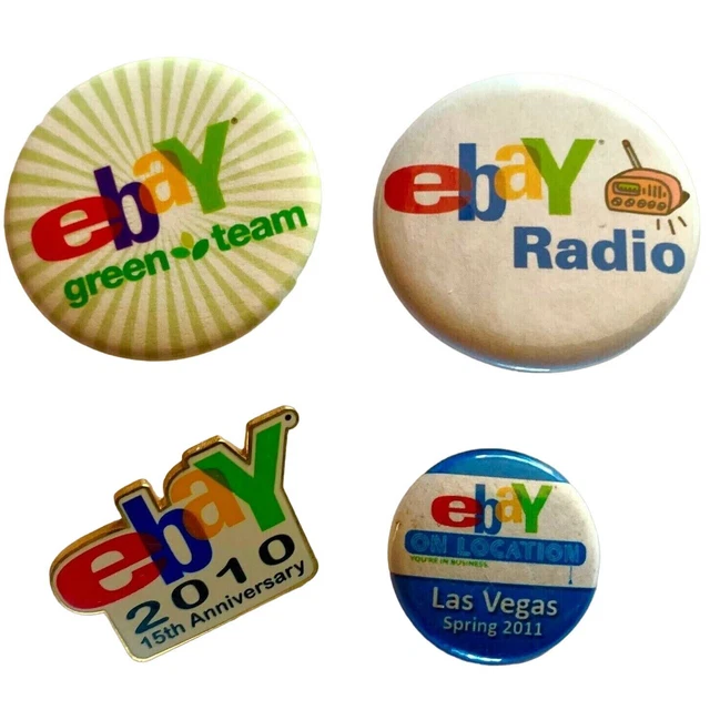 Ebay On Location Pins Set of 4 2010 - 2011 Radio Anniversary Pin eBayana Pinback