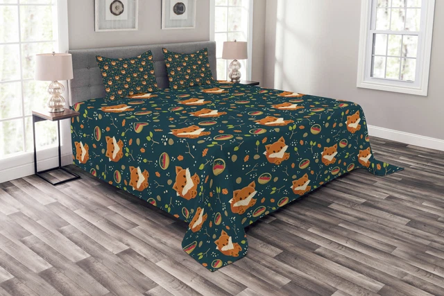 Cono de pino Cubrecama Fox Cesta de frambuesa