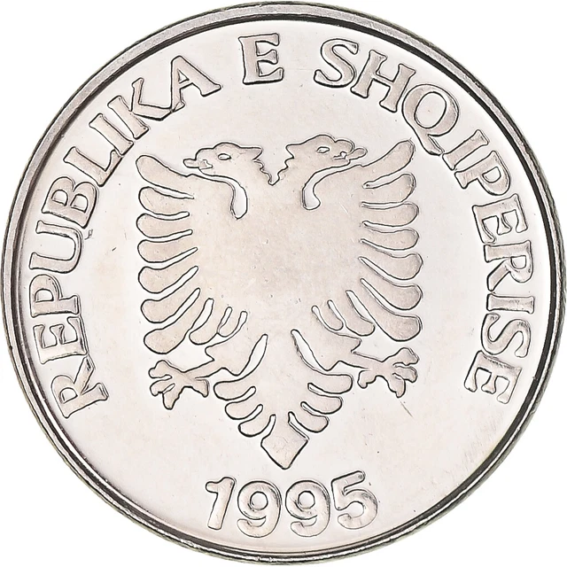 [#131393] Coin, Albania, 5 Lekë, 1995, Rome, MS, Nickel plated steel, KM:76