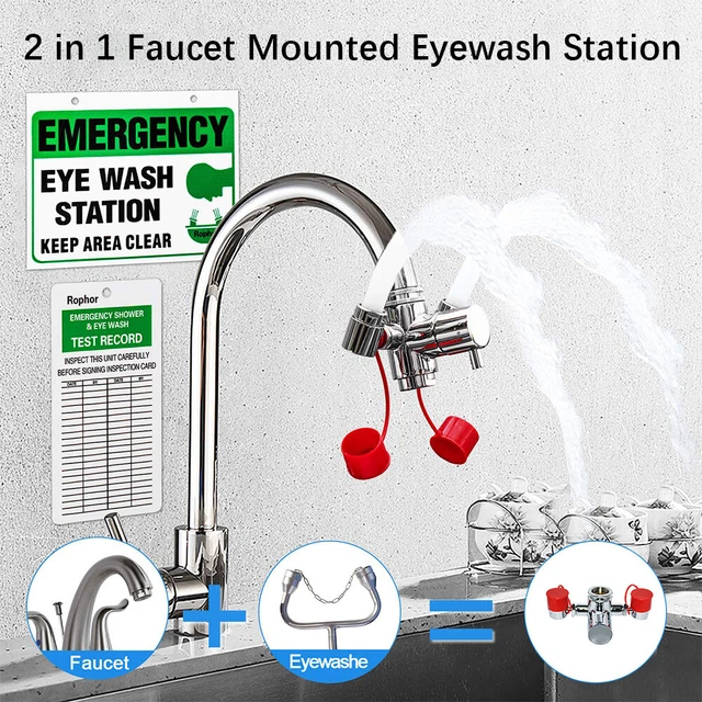 Faucet Mounted Emergency Eyewash Stations for Sink Attachment, Eye Wash Kit