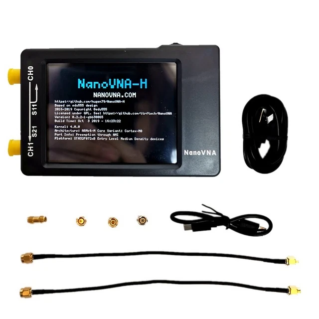 NanoVNA-H Analizzatore antenna vettoriale 10KHz-1,5 GHz MF HF VHF UHF con Shell Car I7O5