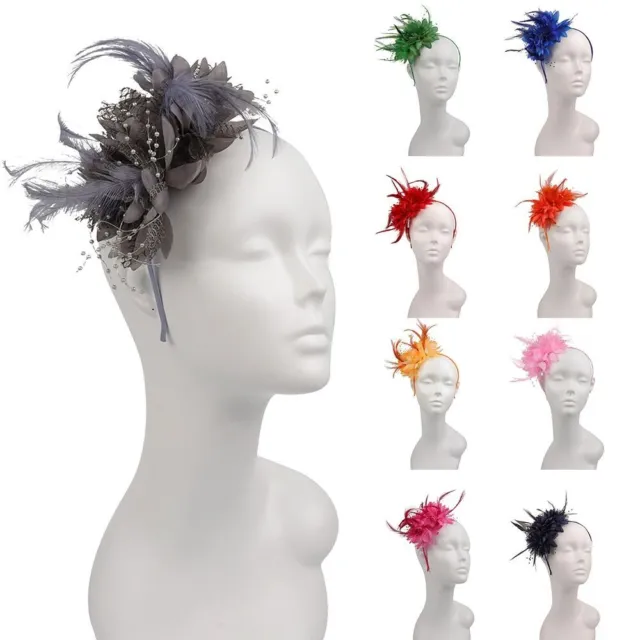 Flower Mesh Women Feather Hair Accessories Fascinator Hat Headband