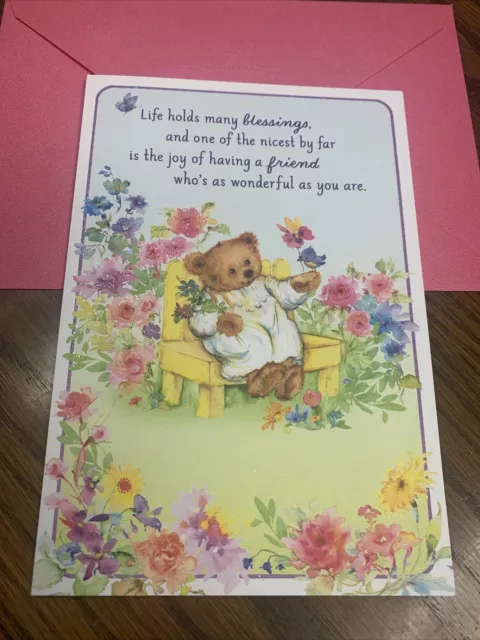 Blessings My Friend Mary Hamilton Edition Bear 5”x7” Hallmark Greeting Card